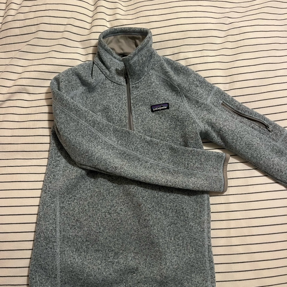 Patagonia Gray Zip Up Fleece Sweater